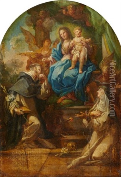 Vierge Du Rosaire Oil Painting - Sebastiano Conca