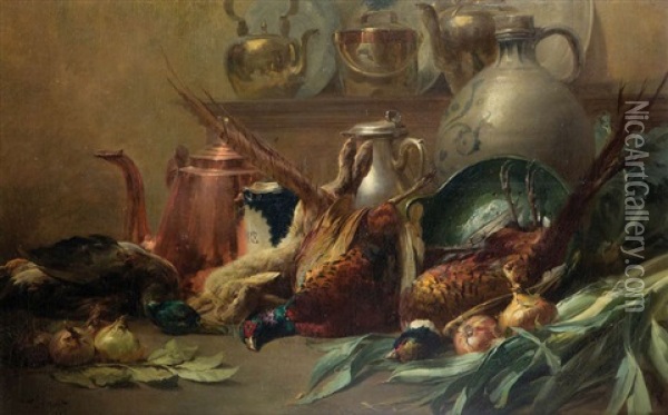 Trophee De Chasse Oil Painting - Henri Privat-Livemont