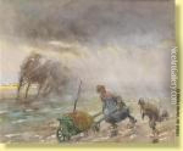 Surpris Par L'orage Oil Painting - Romeo Dumoulin
