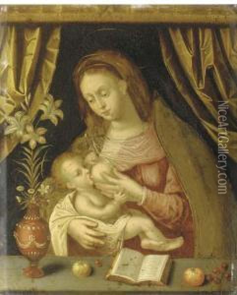 The Virgin And Child Oil Painting - Hendrick De Clerck