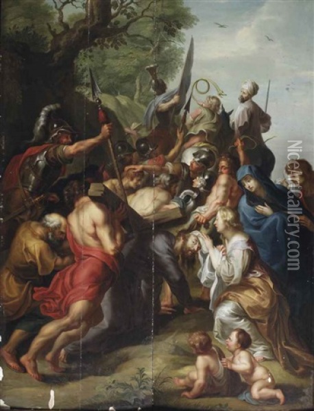 Christ Carrying The Cross Oil Painting - Jacob Andries Beschey