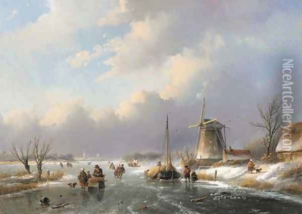 A winter landscape Oil Painting - Jan Jacob Spohler