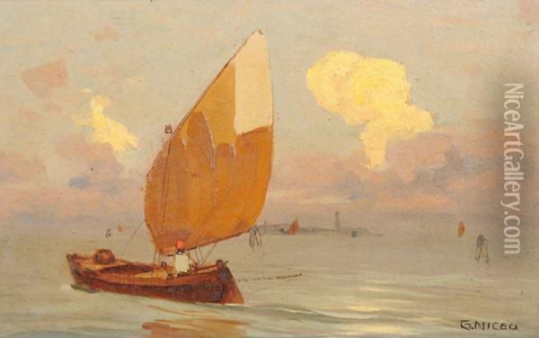 Barca Oil Painting - Giuseppe Miceu
