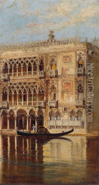 View Of The Ca'd'oro Oil Painting - Antonietta Brandeis