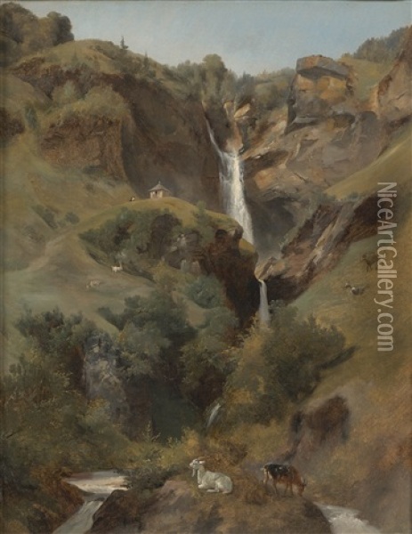 Reichembach Falls Oil Painting - Jules Coignet