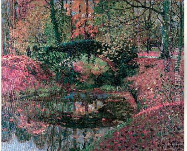 Le Jardin Fleuri Oil Painting - Eugene Chigot