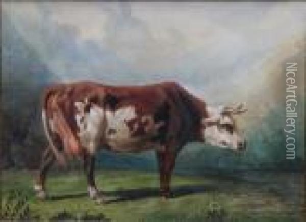 Vache Dans Un Paysage Montagneux Aquarelle Oil Painting - Rosa Bonheur