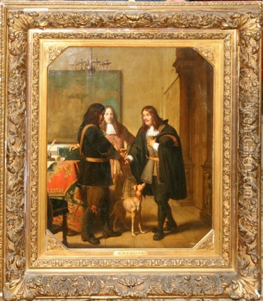 Three Gentlemen: Dutch Oil Painting - Barend Wynveld
