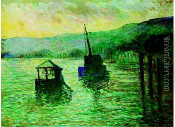 Sevres, Les Inondations Oil Painting - Maximilien Luce
