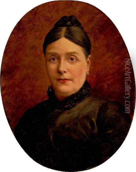 Retrato De Dama Oil Painting - Felix G. Berne-Bellecour