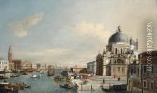 The Entrance To The Grand Canal Oil Painting - (Giovanni Antonio Canal) Canaletto