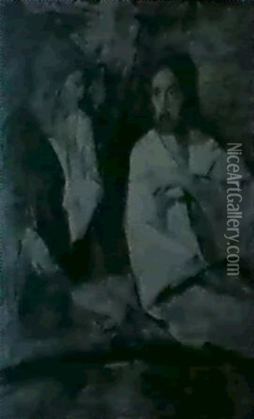 Christus Und Die Ehebrecherin Oil Painting - Ernst Heinrich Graeser