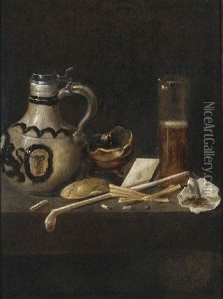A Toebackje Still Life Oil Painting - Jan van de Velde III