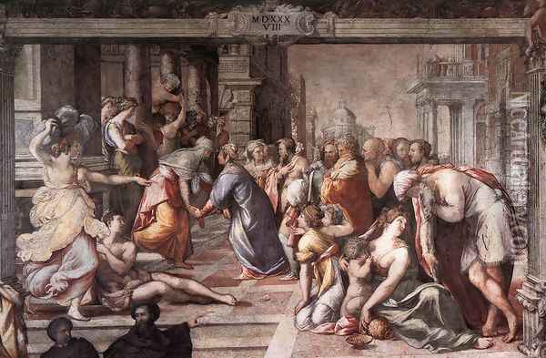 The Visitation 1538 Oil Painting - Francesco de' Rossi