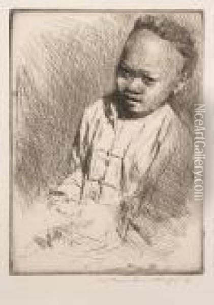 Burmese Boy Oil Painting - Mortimer Luddington Mempes