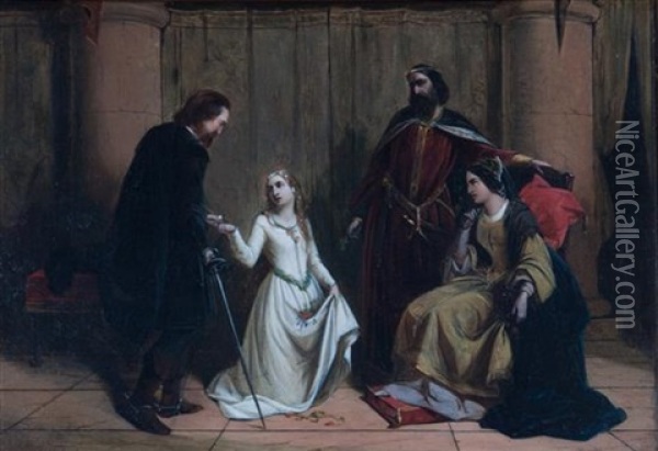 Scene From Hamlet, 1867 Oil Painting - Henry O'Neill
