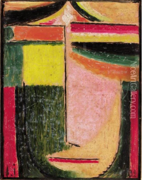 Abstrakter Kopf (abstract Head) Oil Painting - Alexei Jawlensky