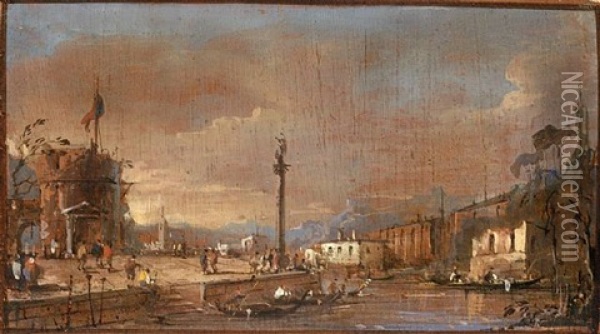 Venice, A View Of San Giorgio Maggiore Oil Painting - Giacomo Guardi