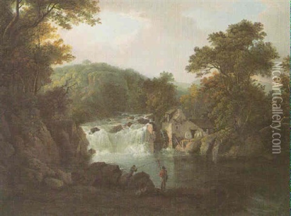 The Falls Of Tummel Oil Painting - Alexander Nasmyth
