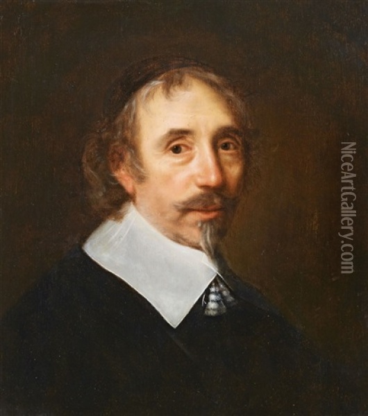 Portrait Of A Man Oil Painting - Cornelis Jonson Van Ceulen