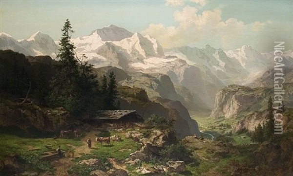 Gibirgstal Oil Painting - Joseph Nikolaus Butler