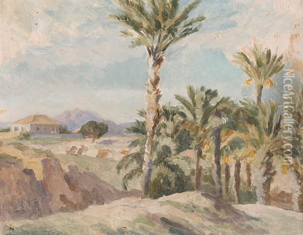 Landscape With Palm Trees Oil Painting - Roger Eliot Fry