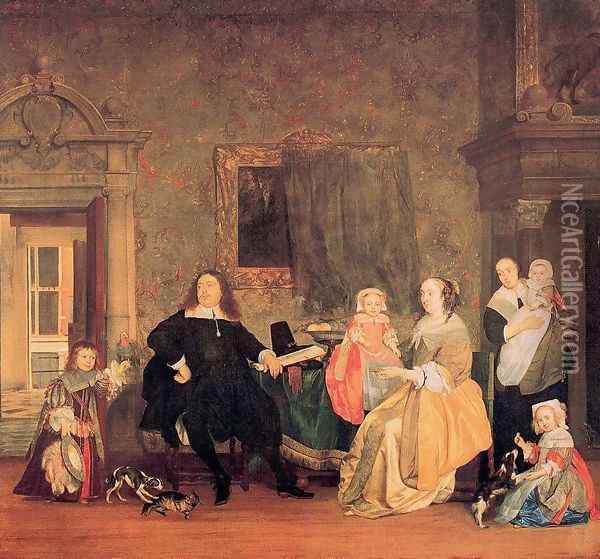 Burgomaster Gillis Valckenier and his Family 1675 Oil Painting - Gabriel Metsu