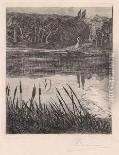 Die Liebenden Am See Oil Painting - Umberto Boccioni