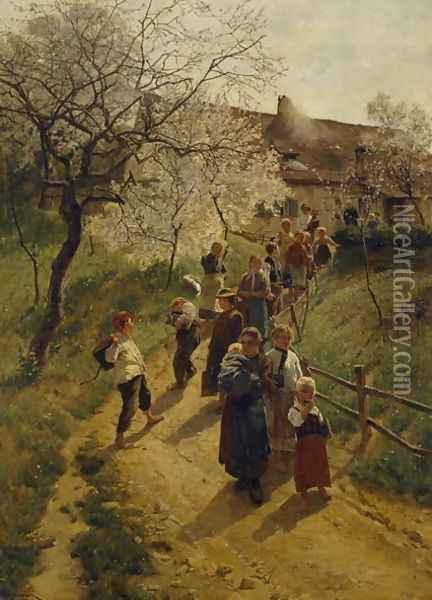 A Spring Day Oil Painting - Friedrich Kallmorgen