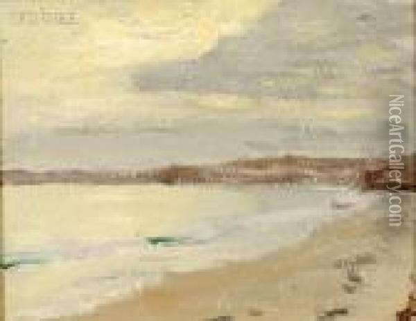 Lot Of Two Coastal Scenes Oil Painting - Robert Henry Logan