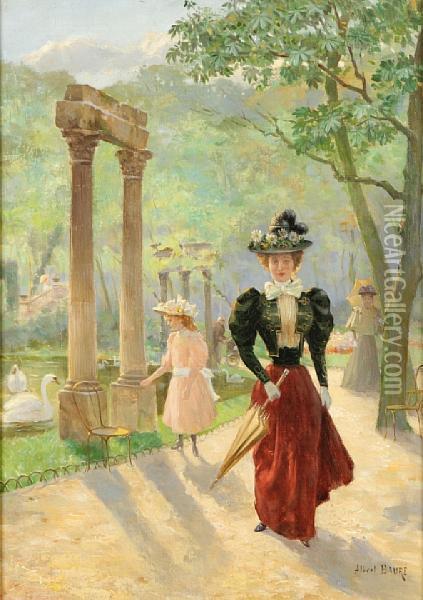 The Promenade Oil Painting - Albert Baure