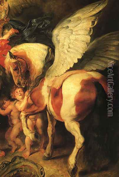 Perseus and Andromeda, detail of Pegasus Oil Painting - Peter Paul Rubens