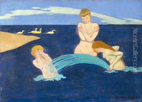 Little Bathers Oil Painting - Felix Edouard Vallotton