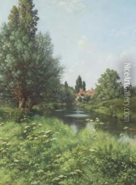 Country Landscape Oil Painting - Edme Emile Laborne
