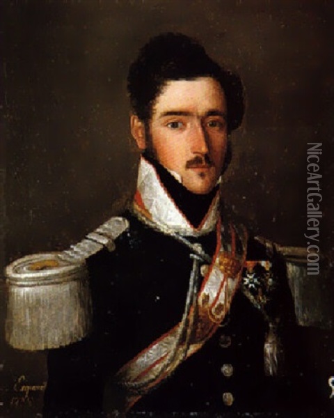 Retrato Del Capitan D. Luis De Zaldivar Oil Painting - Antonio Maria Esquivel Suarez de Urbina