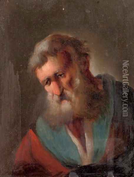 An elderly bearded man Oil Painting - Christian Wilhelm Ernst Dietrich
