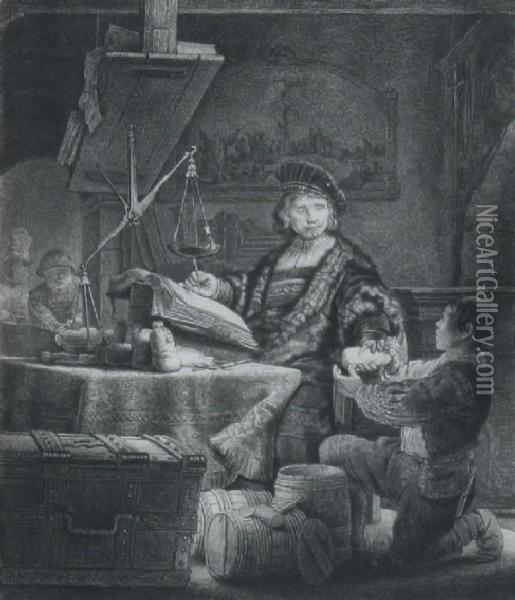 Jan Uytenbogaert - The Goldweigher Oil Painting - Rembrandt Van Rijn