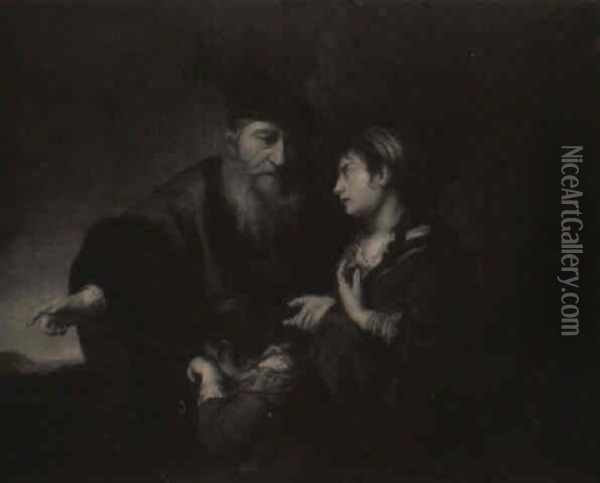 Abraham Sender Ismael Og Hagar Ud I +rkenen Oil Painting -  Rembrandt van Rijn