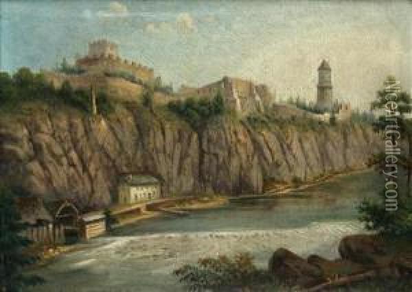 A View Of Zvikov Castle Oil Painting - Vilem Stroeminger