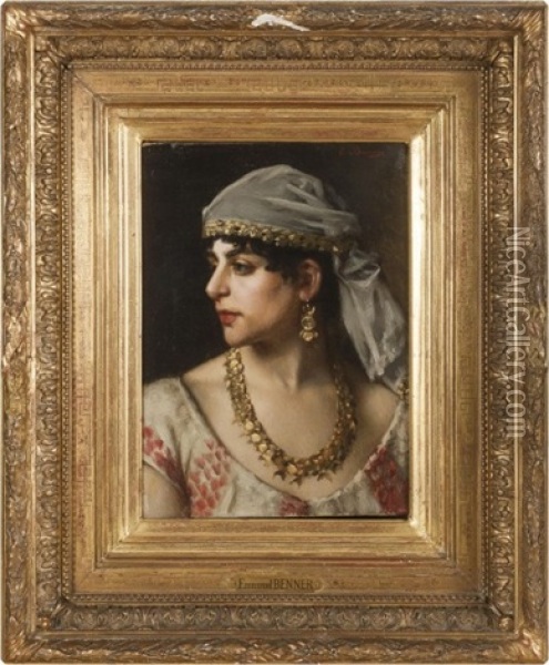 Femme Orientale Avec Bijoux Oil Painting - Emmanuel Benner