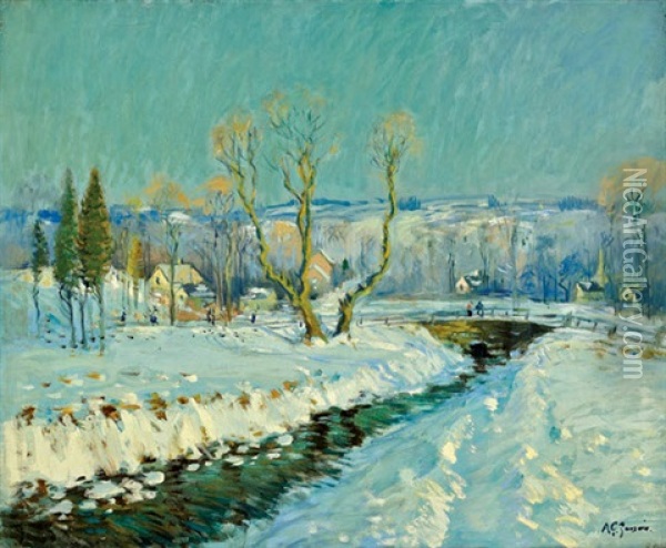 Winter Landscape, Berkshires Oil Painting - Arthur Clifton Goodwin