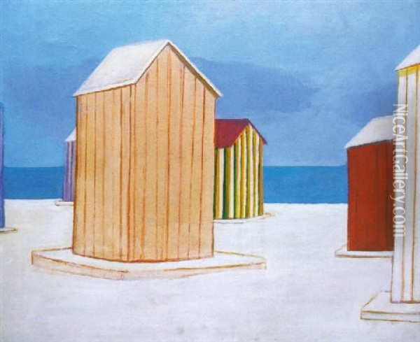 Carpas En La Playa Oil Painting - Joaquin Pacheco