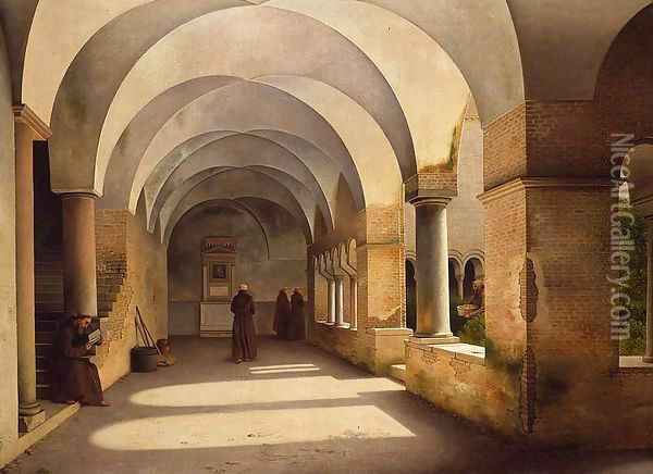 The Cloisters, San Lorenzo fuori le mura Oil Painting - Christoffer Wilhelm Eckersberg