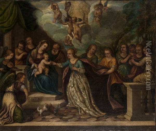 Le Mariage De Sainte-catherine Oil Painting - Hans Rottenhammer the Elder