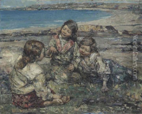 The Daisy Ring, Brighouse Bay Oil Painting - Edward Atkinson Hornel