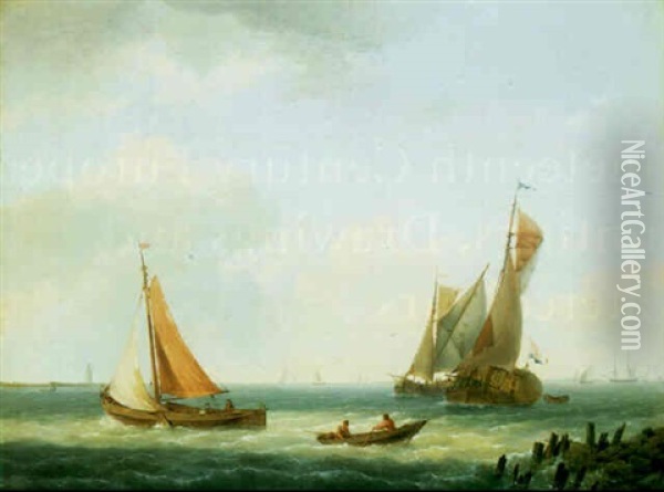 Off Shore Oil Painting - Hermanus Koekkoek the Elder