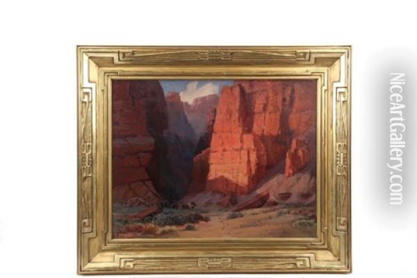 Painted Desert & Canyon De Chelly Oil Painting - Arthur William Best
