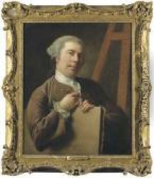 Portrait Of The Artist Oil Painting - Nathaniel Hone