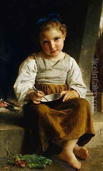 The Porridge Oil Painting - William-Adolphe Bouguereau
