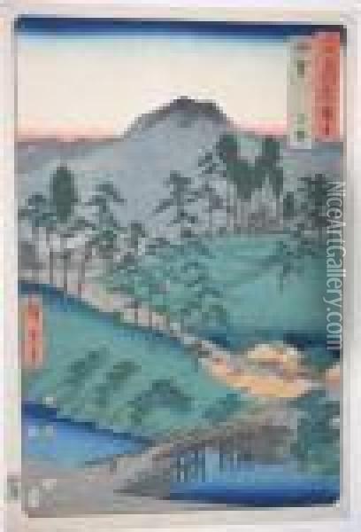Ueno In Iga Province Oil Painting - Utagawa or Ando Hiroshige